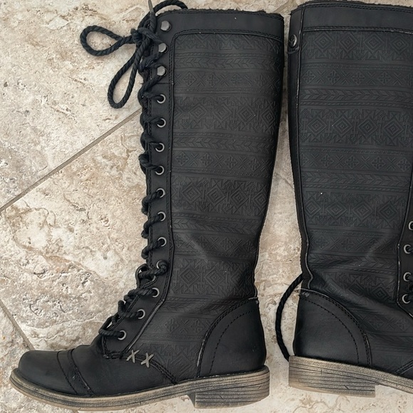 ROXY Mountain & The Seas black tall winter lace up boots size 6.5 - Picture 13 of 16